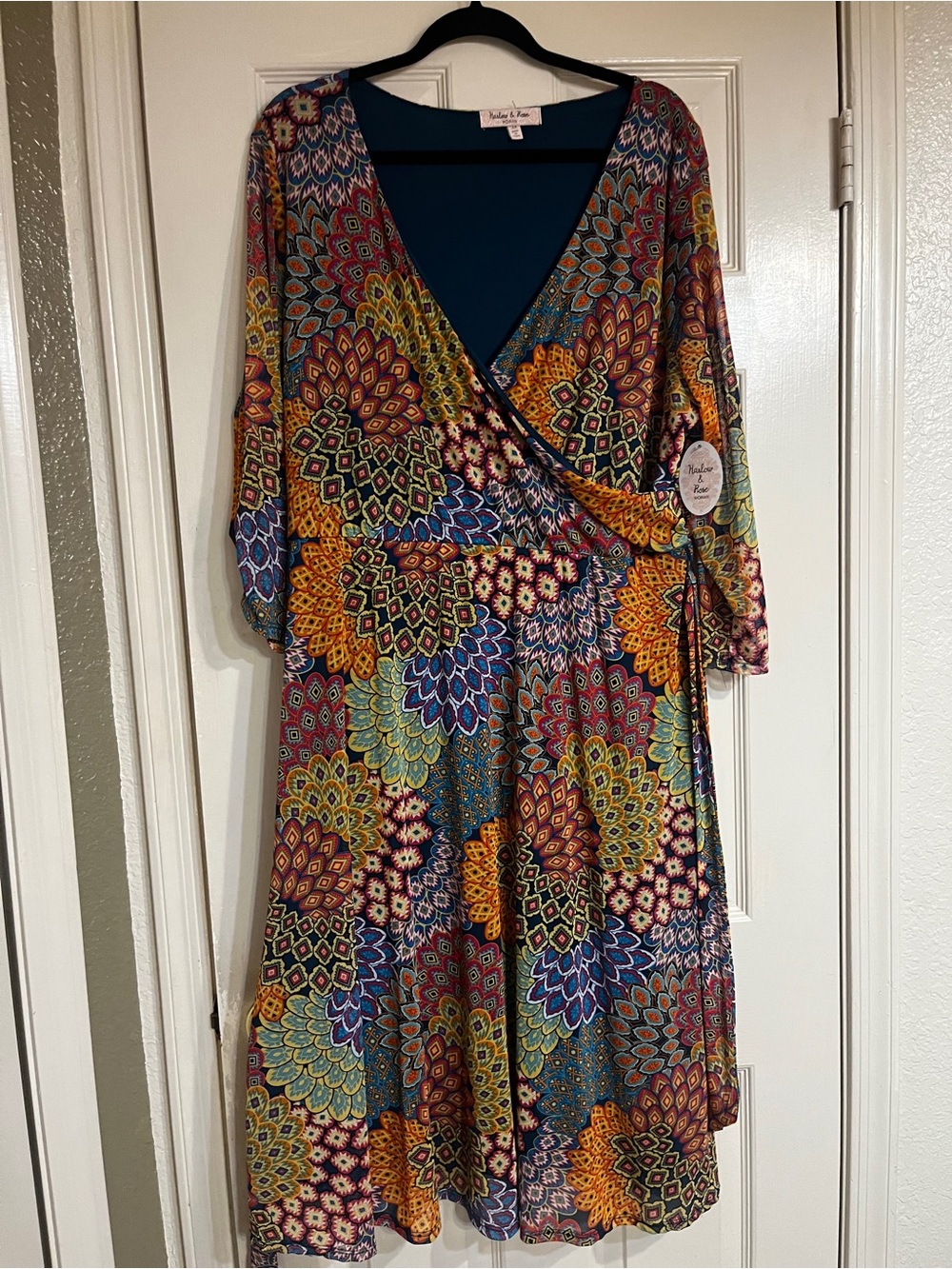 NWT Harlow & Rose Multicolor Floral Wrap Dress - Boho Print